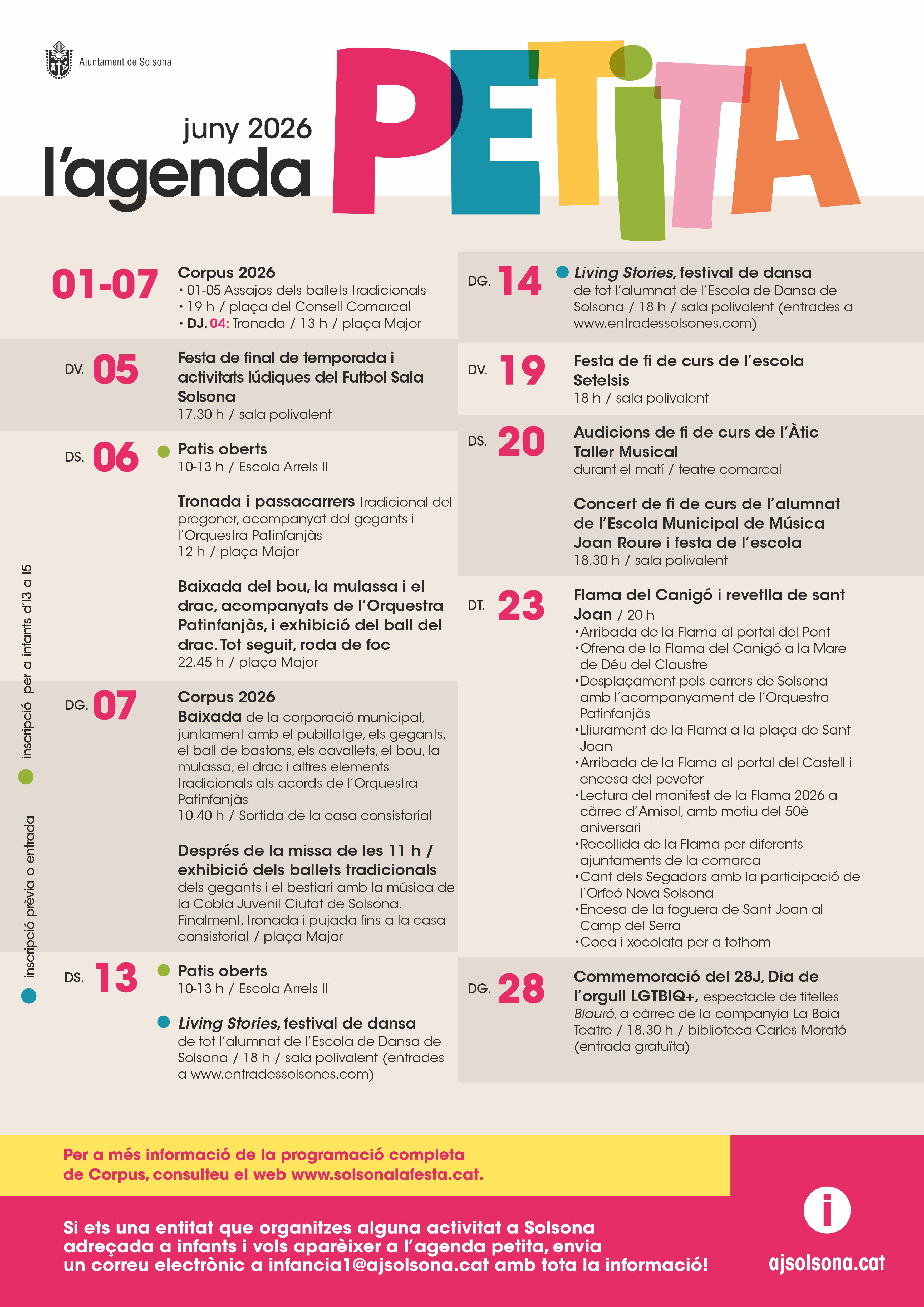 Agenda Petita de juny de 2026