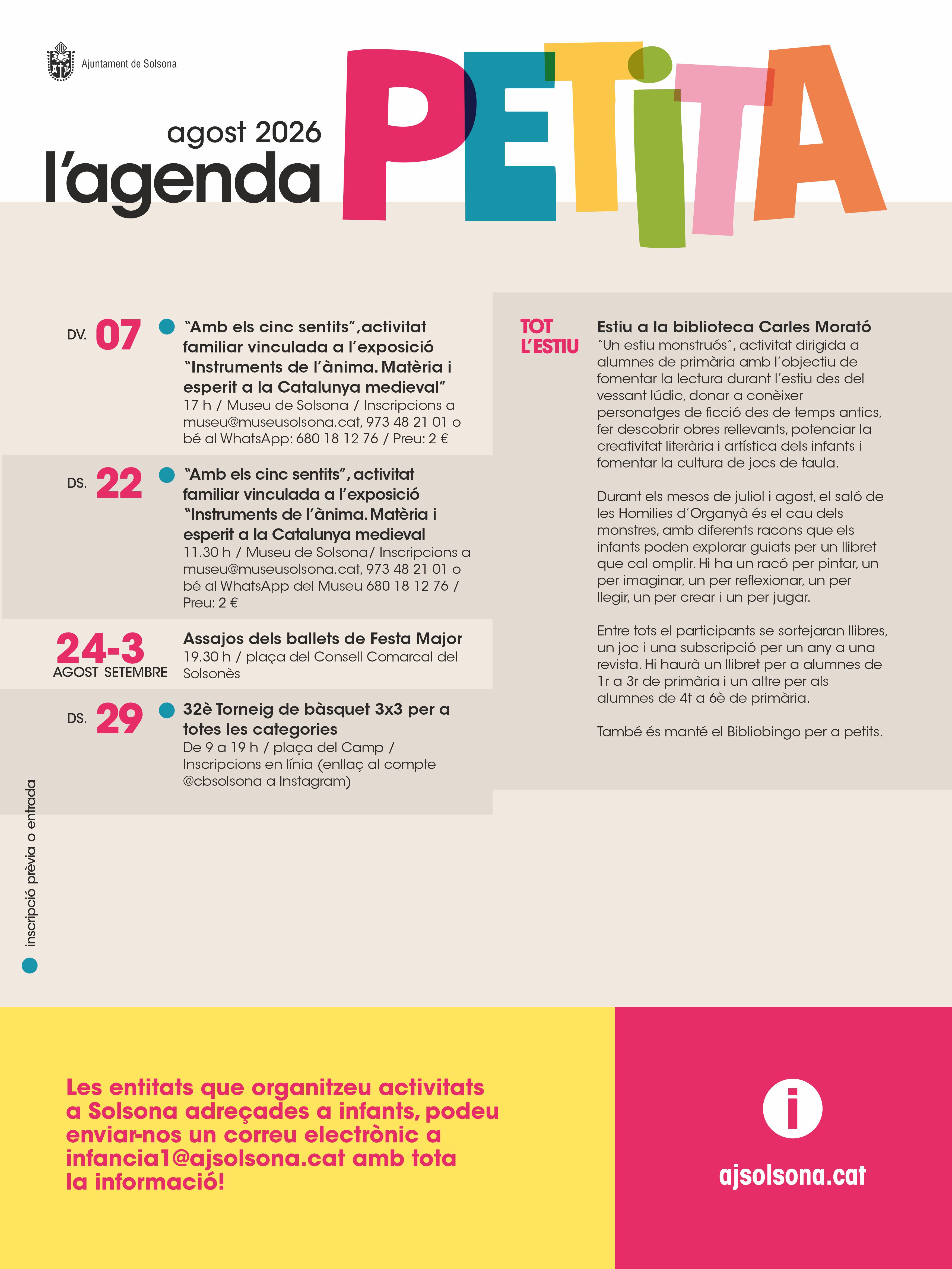 L'agenda Petita d'agost de 2026
