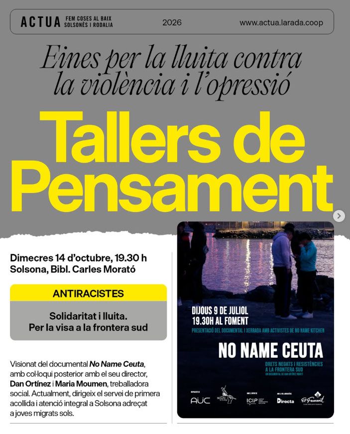 El documental 'No Name Ceuta' porta a la biblioteca solsonina el debat sobre frontera i migracions 
