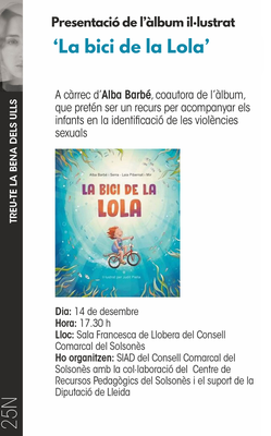 PRESENTACIÓ DE LLIBRE: 'La bici de la Lola', a càrrec d'Alba Barbé