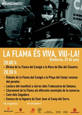 Rebuda de la Flama del Canigó per celebrar el solstici d'estiu