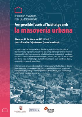 SESSIÓ INFORMATIVA: La masoveria urbana