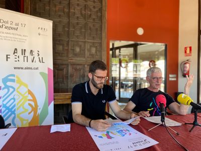 Albert Colell i Peter Thiemann a la presentació del certamen a mitjans de comunicació, aquest migdia