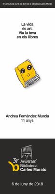 Andrea Fernández dissenya el punt de llibre del tercer aniversari de la Biblioteca Carles Morató