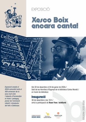 Imatge d'arxiu del músic homenatjat i cartell 