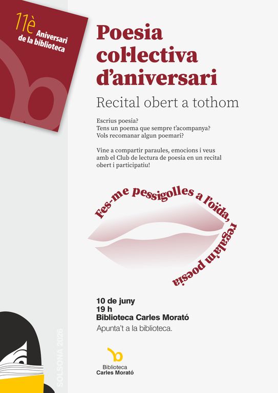 Crida als amants de la poesia per participar a un recital col·lectiu el 10 de juny  