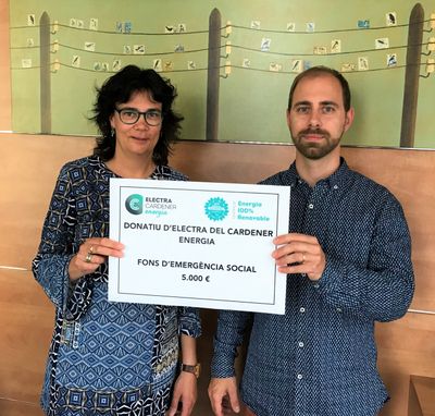 Donatiu de 5.000 euros d’Electra del Cardener al Fons d’emergència social de Solsona