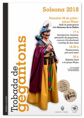 El 28 de juliol Solsona aglutina en una jornada la Festa dels Oficis i la Trobada de Gegantons  
