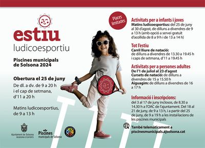 Informació de les inscripcions al casal de les piscines de l'Ajuntament