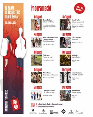 El Barri de les Lletres i la Música de Solsona promociona el comerç i la cultura durant la primera quinzena d’agost
