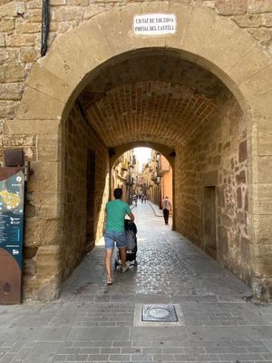 Plaça de Palau i portal del Castell, dos dels accessos amb pilona 