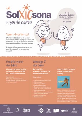 El primer cap de setmana d’octubre torna el Solxicsona amb un cap de setmana d’activitats familiars al carrer
