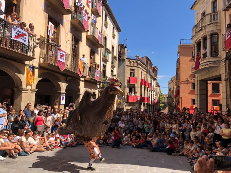 Espai reservat per a persones amb mobilitat reduïda a la Festa Major de Solsona el divendres 9