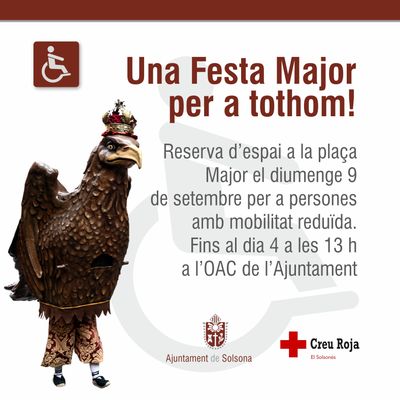 Espai reservat per a persones amb mobilitat reduïda per la Festa Major de Solsona el diumenge 9