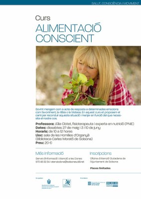 Inscripcions obertes per a un curs d’alimentació conscient a Solsona