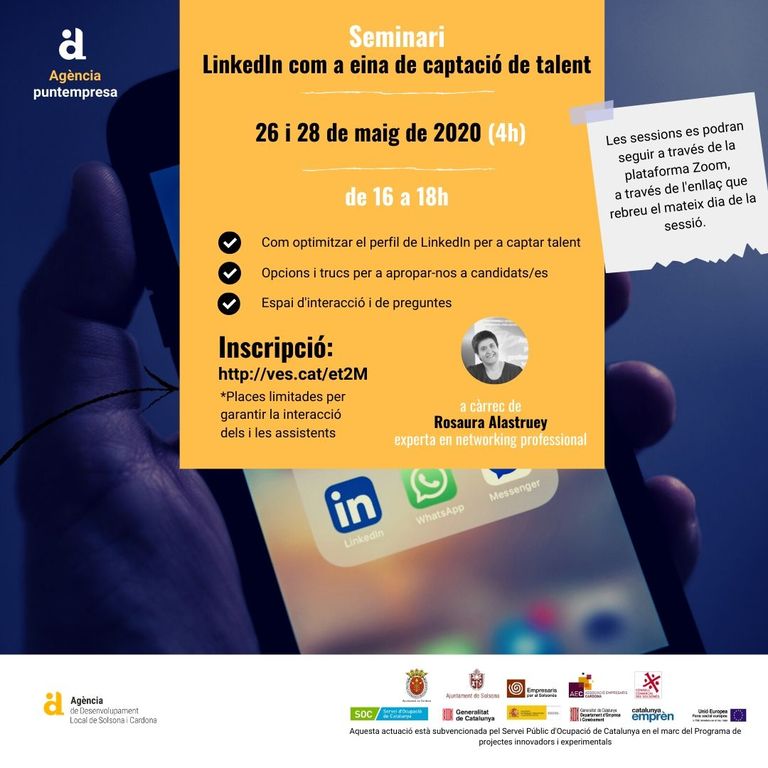 L’Adlsolcar ofereix un seminari per captar talent mitjançant LinkedIn