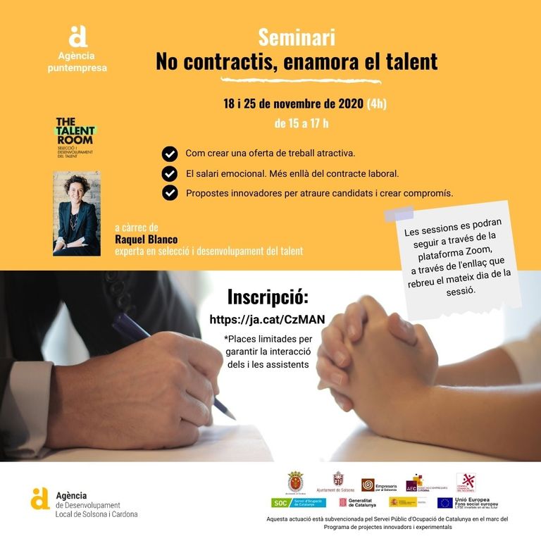 L’Agència de Desenvolupament Local organitza un seminari per facilitar a les empreses la captació de talent