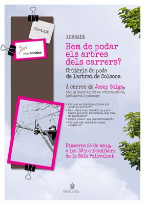 L’expert en arboricultura Josep Selga parlarà a Solsona de la poda dels arbres urbans