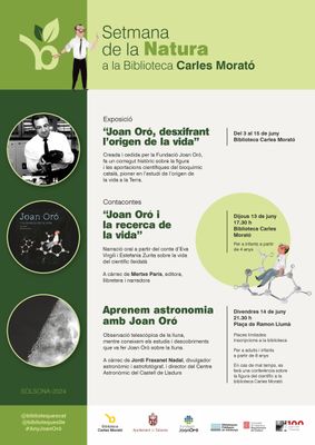 Cartell del programa d'activitats de la Setmana de la Natura a la biblioteca