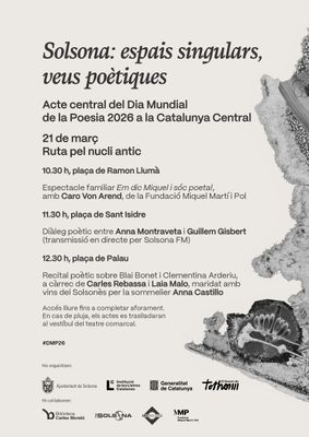 La Catalunya Central celebra el Dia Mundial de la Poesia amb una ruta pel nucli antic de Solsona