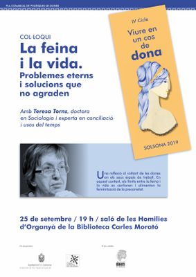 La conciliació centra la sessió ajornada del cicle ‘Viure en un cos de dona’, dimecres vinent