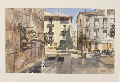 Aquarel·la guanyadora del primer premi l'any passat, d'Abel Florido, i primera foto seleccionada, d'Antoni Chaparro 
