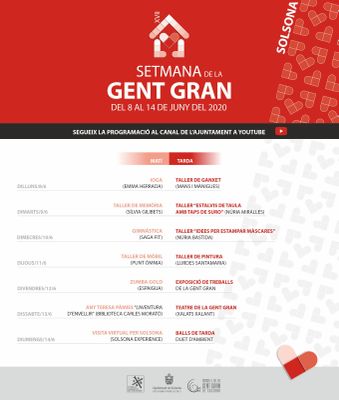 La Setmana de la Gent Gran de Solsona es trasllada al món virtual amb una quinzena de propostes