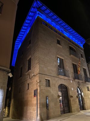 Cada any l'eixida de l'edifici consistorial es torna blava aquest dia