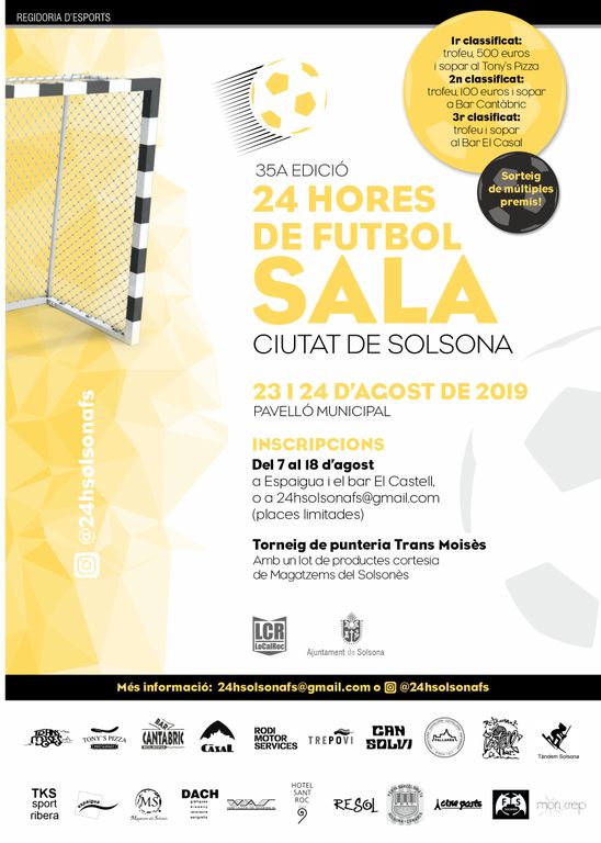 Les 24 Hores de Futbol Sala Ciutat de Solsona obren les inscripcions
