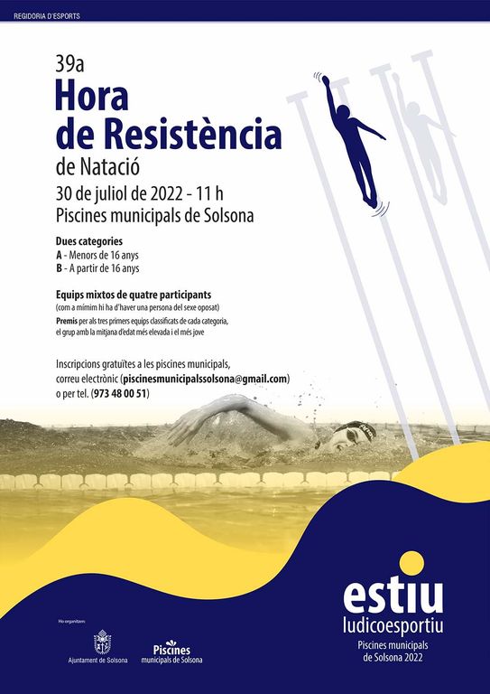 Les piscines municipals de Solsona convoquen la 39a Hora de Resistència de Natació