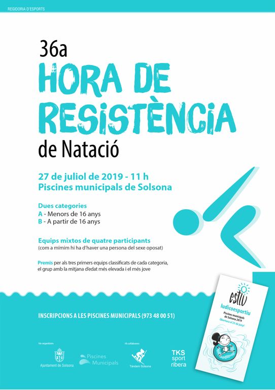 Les piscines municipals de Solsona obren les inscripcions de la 36a Hora de Resistència de Natació  