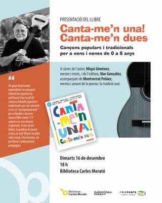 El mestre i narrador ve presentarà el seu darrer treball a la biblioteca