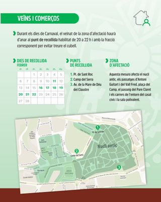 Per Carnaval Solsona repeteix el sistema de recollida de residus i neteja viària de l’any passat