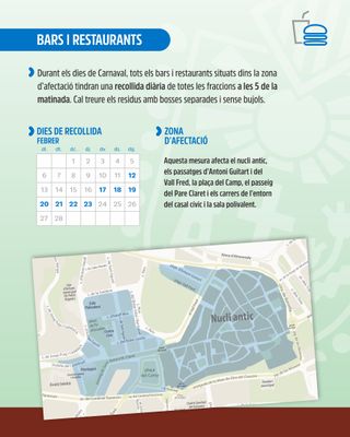 Per Carnaval Solsona repeteix el sistema de recollida de residus i neteja viària de l’any passat