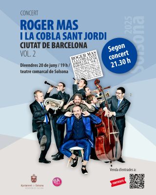 Cartell del concert de presentació a la ciutat del segon volum del disc del cantautor amb la cobla (amb foto de Michal Novak)