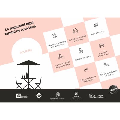 S’impulsa a Solsona una campanya de sensibilització amb estovalles entre la quarantena d’establiments amb terrassa