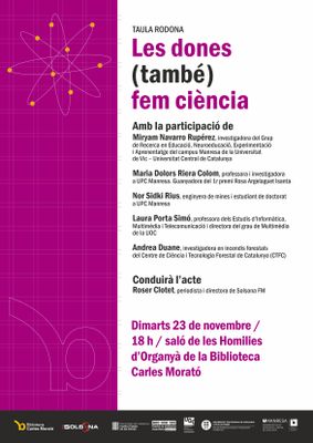 Solsona acull una taula rodona amb cinc científiques de de la Catalunya central    