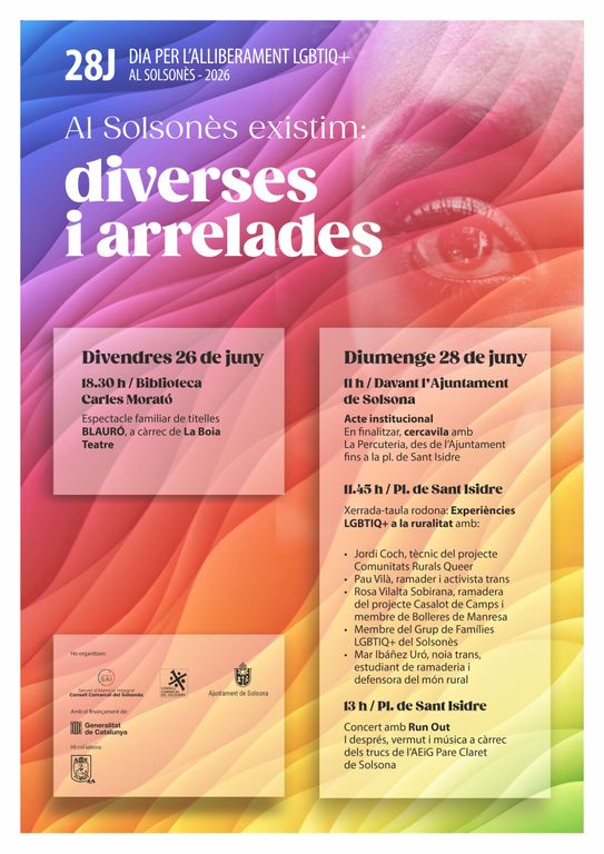 Solsona commemora el 28J amb activitats per reivindicar la diversitat a la ruralitat