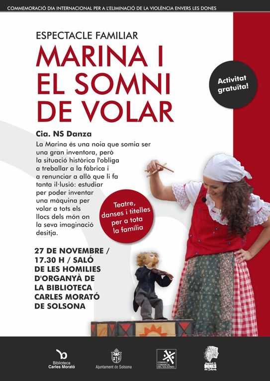 Solsona commemora el Dia per a l’eliminació de la violència envers les dones amb un espectacle familiar   