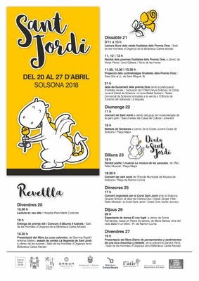 Solsona programa una dotzena de cites literàries i musicals pels volts de Sant Jordi  