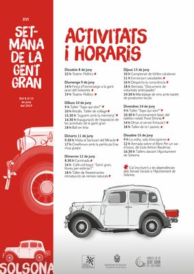 Un col·loqui sobre diferents maneres d’estimar, un joc d’escapisme i exposicions de fotos, entre les novetats de la Setmana de la Gent Gran de Solsona