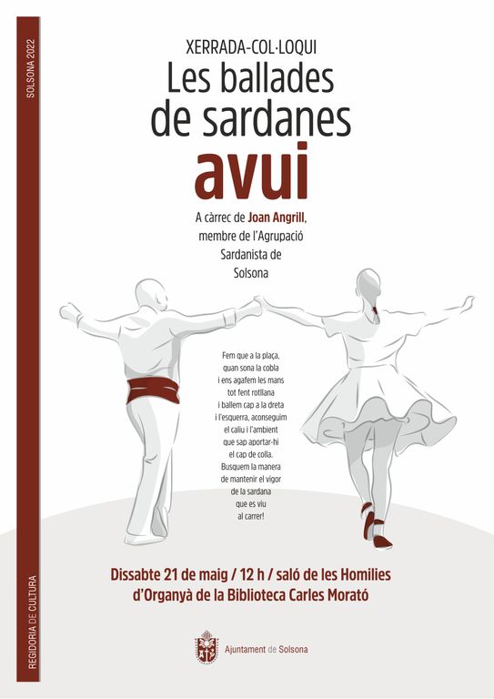 Xerrada-col·loqui a Solsona sobre el present i el futur de les ballades de sardanes  